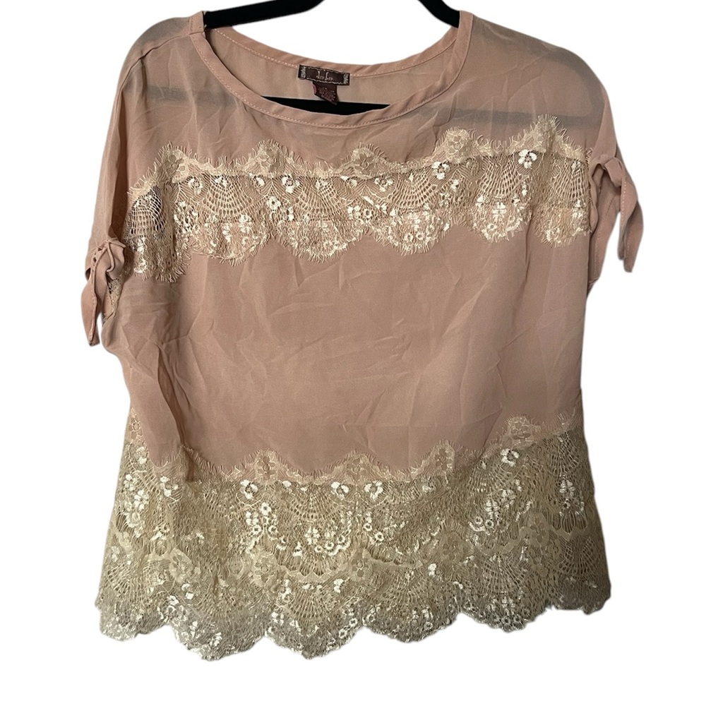 2 for 18 Peach XS  dmbm Top with sheer lace